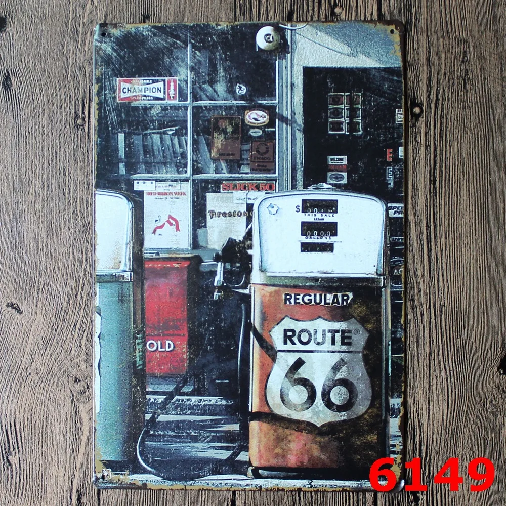 ROUTE US 66 Tin Sign Metal Plate Iron Painting Kids Room Wall Bar Coffee Home Art Craft Decor 30X20CM