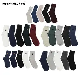 Morematch 5 пар мужские носки с вышивкой для детей, узор в виде кленового листа рыбий глаз кости хлопковые носки мужские носки в деловом стиле 5