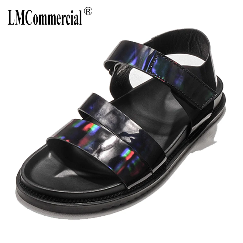 

summer men's Rome sandals Sneakers Men Genuine Leather Slippers Flip Flops casual Shoes beach outdoor anti-skid cowhide male