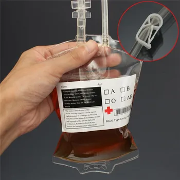 

5Pcs300ml Blood Juice Energy Drink Bag Halloween Event Party Supplies Pouch Halloween Props Vampires Blood Reusable Package Bags