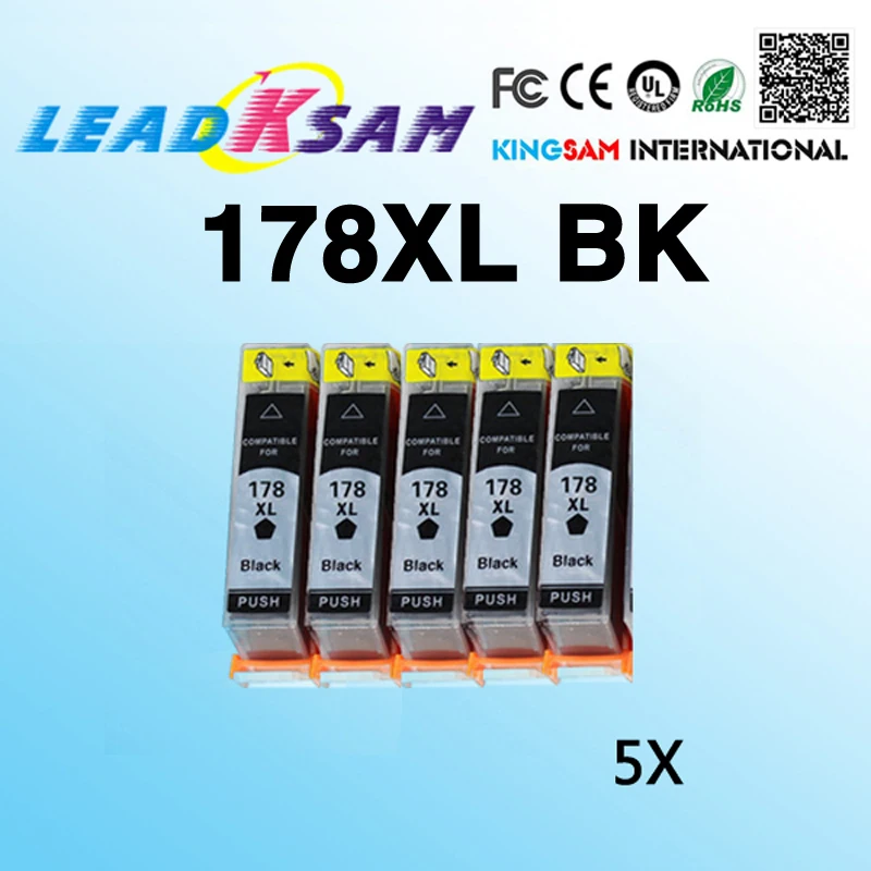 Картридж с черными чернилами 5x совместимый hp178 178XL 5510 5515 6510 B109a B109n B110a B210b B209a B210a 3070A