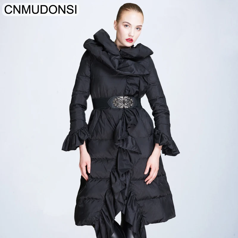 Mode Capuchon Garder Doudounes Col Élégant 2018 Nouvelles vent À Hiver Grand Chaud Volants Qualité Ef18038black De Coupe Fourrure Haute Cnmudonsi Au ef18038pink 64qvwTq
