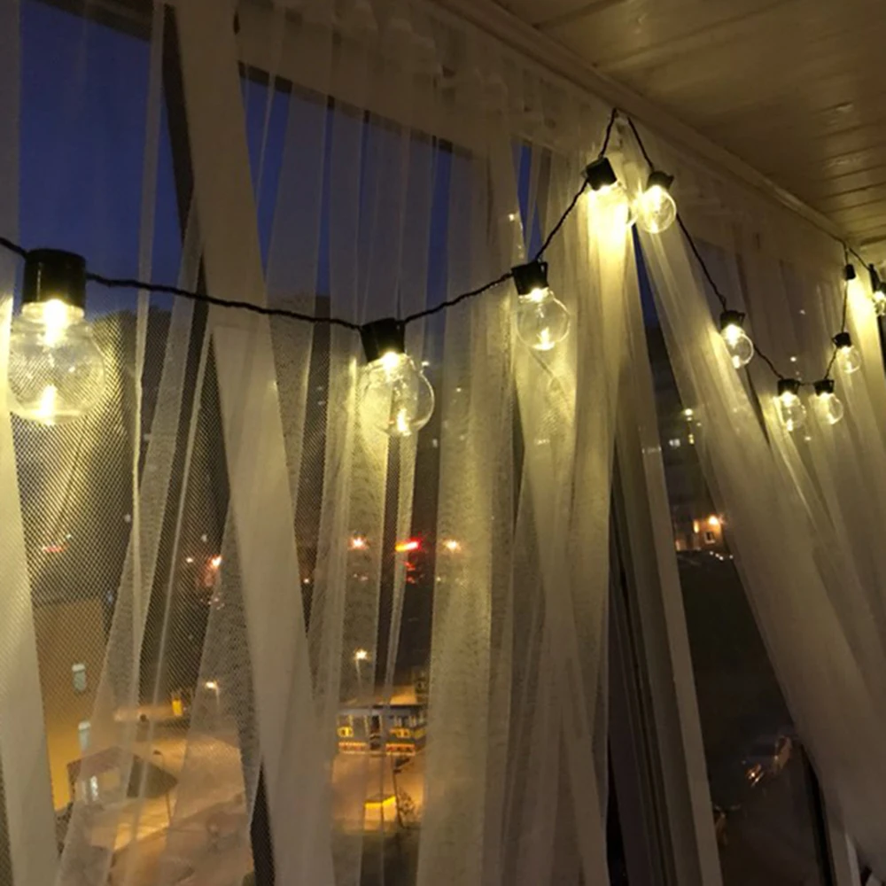 Tanie 11m led globe zewnętrzne światło ciągłe bajka świąteczna żarówka przeźroczysta wesele łańcuch dekoracyjny bajkowe oświetlenie dla domu ogród patio
