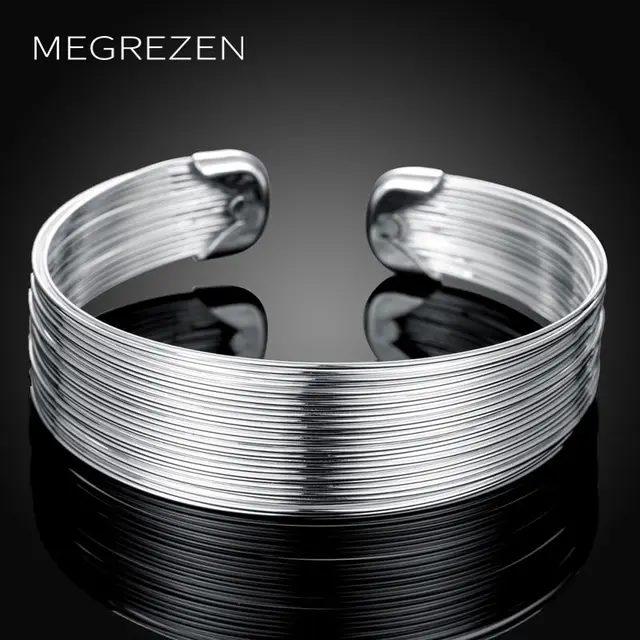 Fashion Bangle Bracelets Womens Adjule Silver Fashion Bangle Bracelets Womens Adjule Silver Bangles For Women Wide Bracelet Pulseira Feminina Cb023