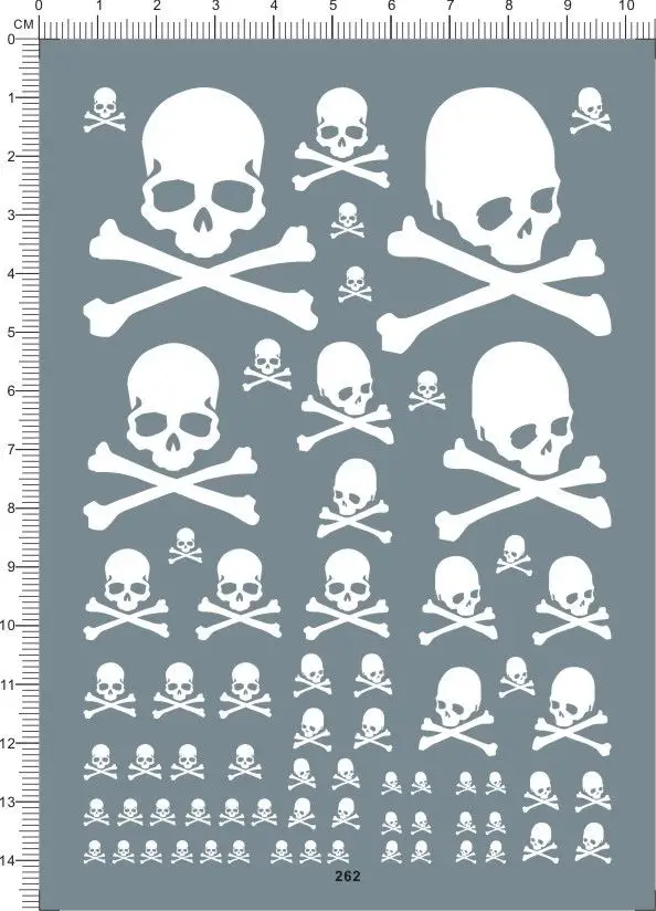 

Universal Bone Skull Marcross white Model Kit Water Decal
