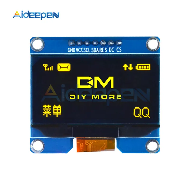 1,54 дюймов 7PIN OLED дисплей модуль SPD0301 Привод IC 3,3-5 в 128x64 IIC IEC SPI интерфейс белый/синий/желтый OLED экран доска - Цвет: Yellow