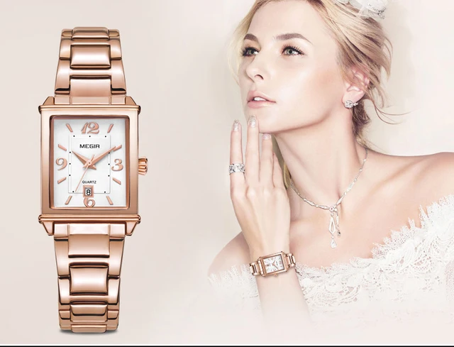 2019 Megir Top Brand Ladies Luxury Rose Gold Luxury Women Bracelet