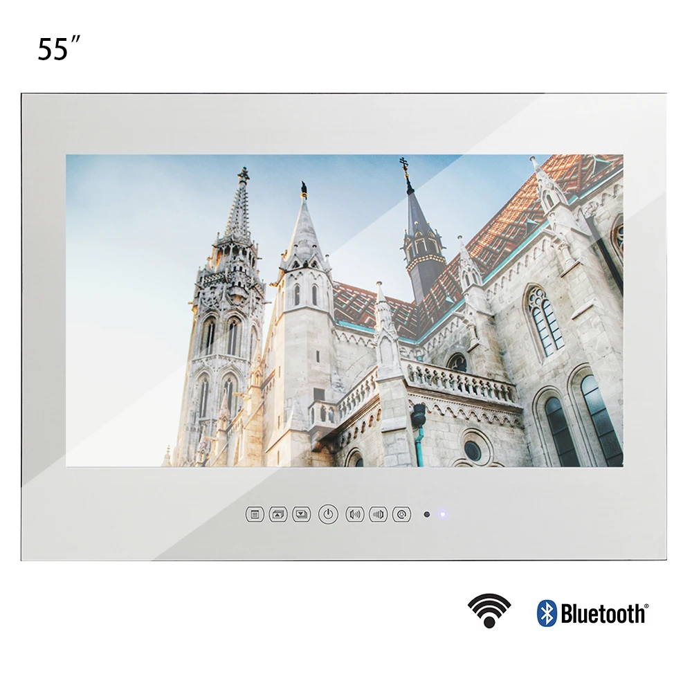 Souria 55 дюймов Водонепроницаемый светодиодный телевизор для сауны Смарт IP66 настенный дисплей для ванной комнаты с большим экраном(волшебное зеркало/черный цвет