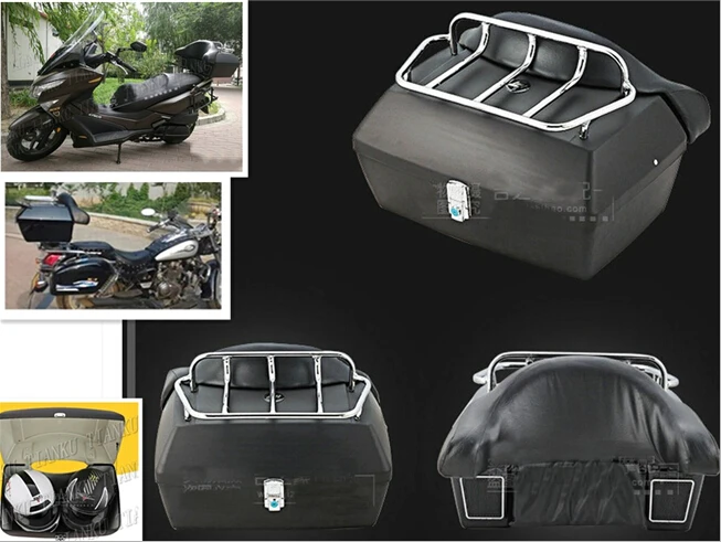Матовый черный багажник хвост коробка Чемодан с верхней полке спинка для Yamaha Vstar 400 650 1100 1300 Virago XV250 535 750 1100 Road Star