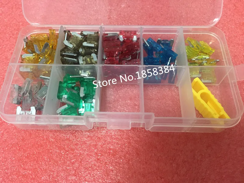 100pcs/lot Mini Standard Micro Blade Fuse5 7.5 10 15 20 25 30 40 Amp