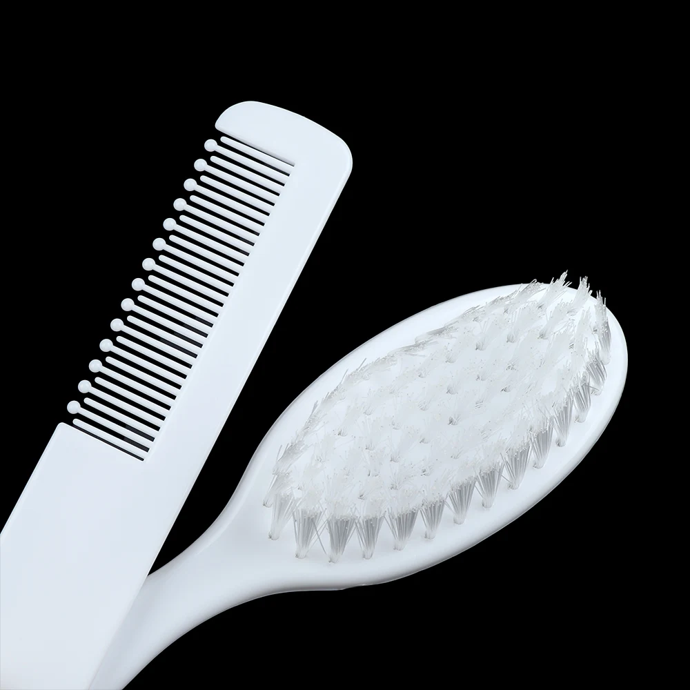 2 Pcs/Set White Safety Soft Baby Hairbrush Newborn Hair Brush Infant Comb Head Massager Care Convenient Daily Hairbrush