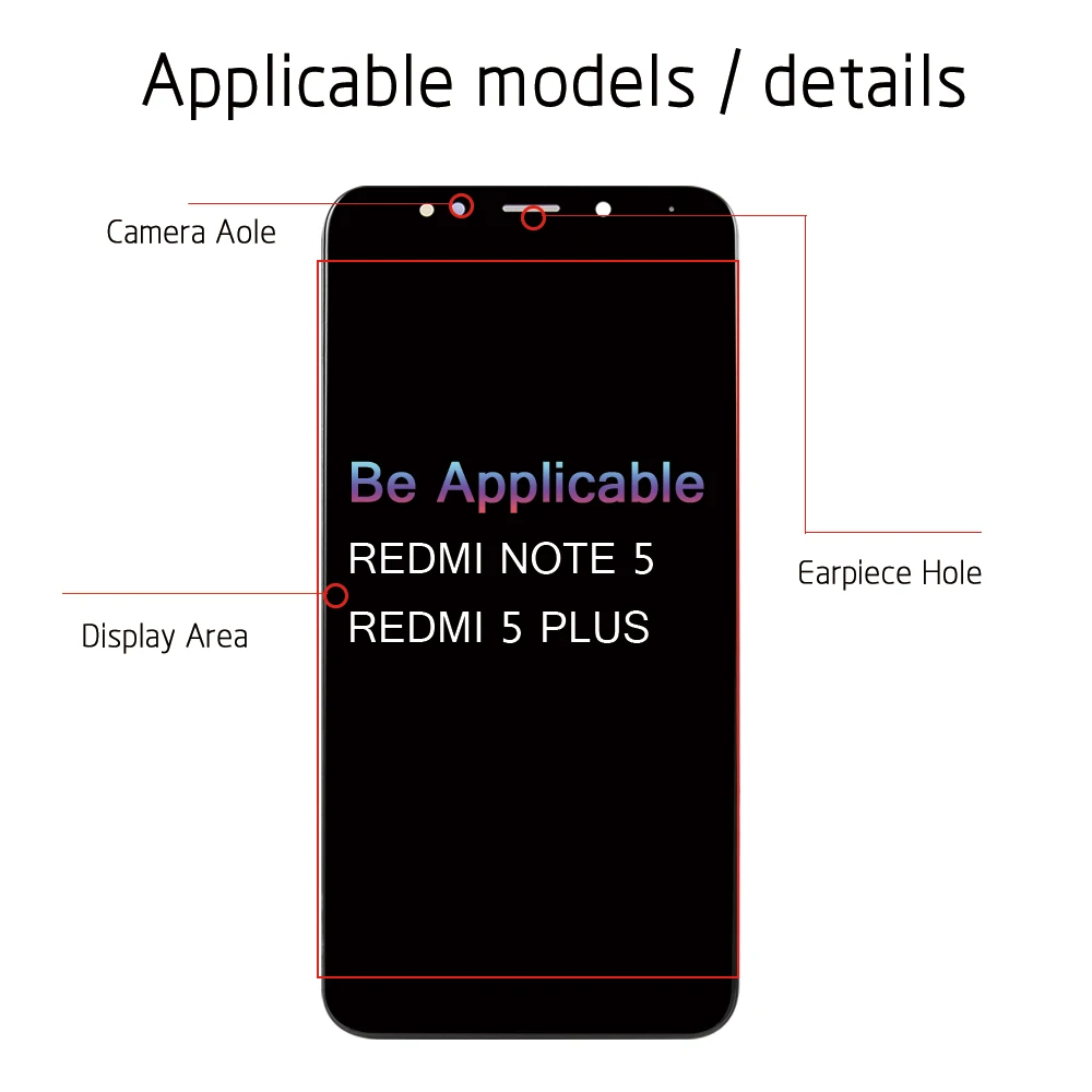 ЖК дисплей SRJTEK для Xiaomi Redmi 5 Plus с рамкой 10 сенсорный экран дигитайзером запасные