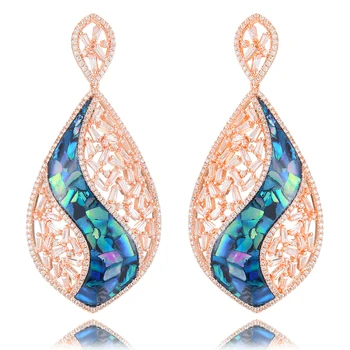 

missvikki Hot Shiny Hollow Opal Unique Luxury Design Drop Earrings for Women Famous Party Show Earring Jewelry Best Noble Gift