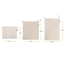 Хлопковый пакет на шнурке для супермаркета, для хранения хлеба, фруктов и овощей, сумка для хранения продуктов, хозяйственная сумка для мелочей