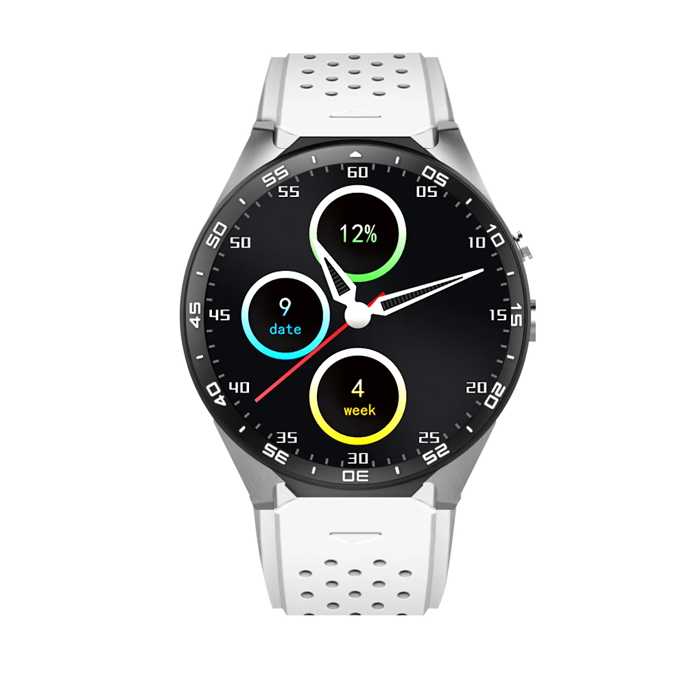 KW88 Android 5.1 OS MTK6580 Quad Core 400*400 Smart Watch Smartwatch with 2.0MP Camera Support 3G WiFi GPS Heart Rate