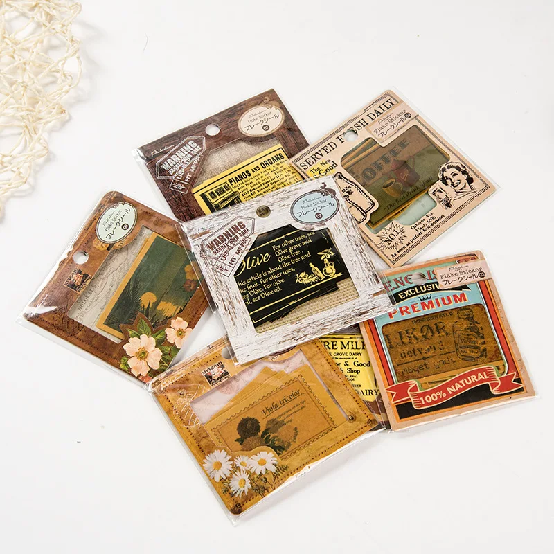 vintage creative travelers notebook sticker american style print retro paper sticker diary
