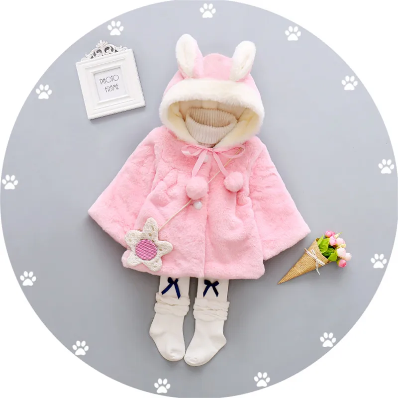 Bibicola/осенне-зимние плотные теплые толстовки с капюшоном для маленьких девочек; куртка; хлопковая верхняя одежда для младенцев; одежда принцессы с накидкой для новорожденных