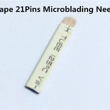 50 шт U Форма 21 шпильки тату микроблейдинг ручка-держатель игл игла для бровей с 1 шт. татуировки ручка-держатель игл