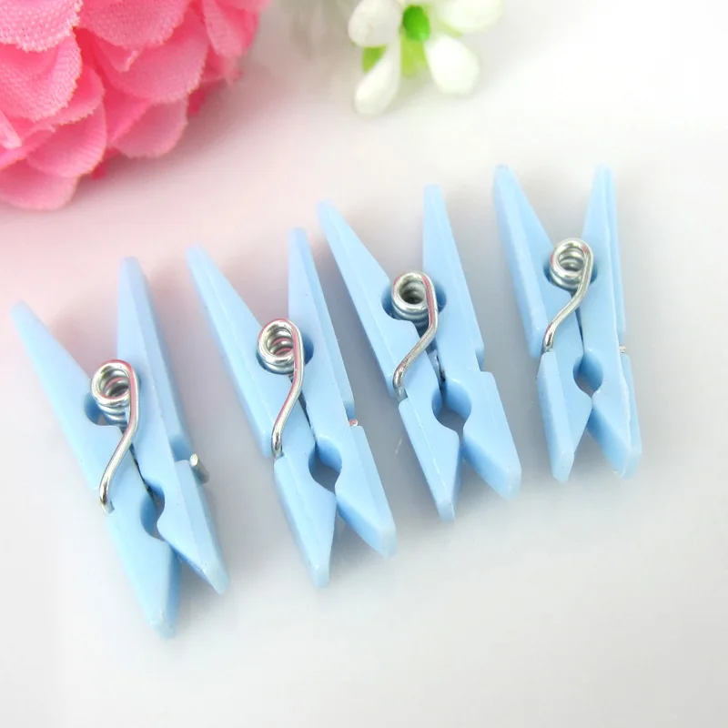 50Pcs Plastic Pins Small Clothespins Baby Shower Favors Decorations 9 x 25mm