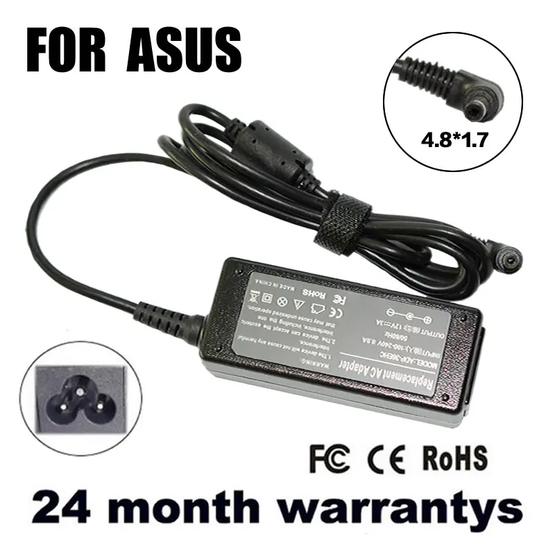 12V 3A 4.8*1.7MM Replacement Battery Charger AC Adapter For Asus Eee PC