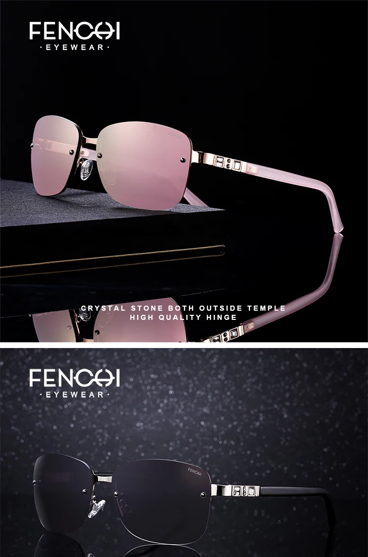 FENCHI розовые Солнцезащитные очки женские без оправы ретро солнцезащитные очки дизайнерские брендовые Роскошные зеркальные рейв трендовые оттенки lunette soleil femme