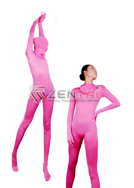 Розовый спандекс лайкра Zentai костюм женщины Zentai костюмы кошки Размер s-xxl