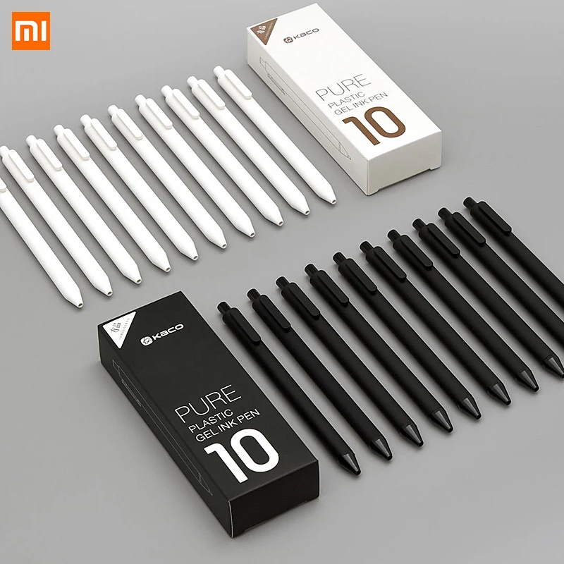 

10Pcs/Lot Xiaomi KACO 0.5mm Xiomi Mi Signing P E N Gal Ink Smooth Writing Durable Signing Black Refill