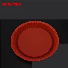 Cor aleatória 27cm redonda bandeja de cozimento de bolo de silicone ferramentas de cozimento de alta temperatura molde de pão liberação fácil