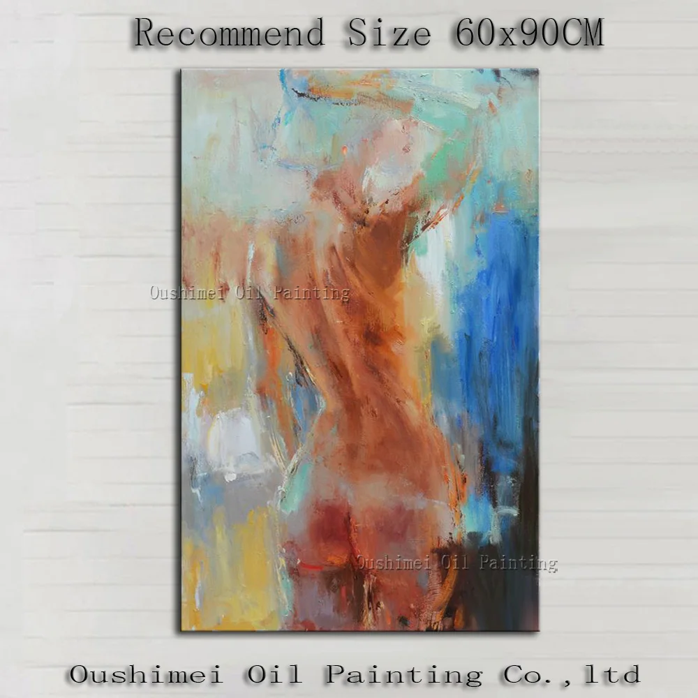 Hand-painted Abstract Woman Oil Painting On Canvas Handmade Modern Lady Nude Portrait For Wall Decoration | Дом и сад