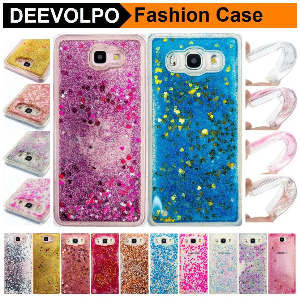 

DEEVOLPO Glitter Quicksand Fundas For Samsung A310 A320 A510 A520 J3 2017 J5 Prime J7 2016 For S6 S7 Edge S8 Plus G530 G360 DP31