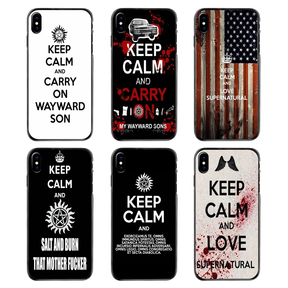 Keep Calm And Love Supernatural Exorcism For iPhone 4 4S 5 5S 5C SE 6 6S 7 8 Plus X XR XS Max iPod Touch Mobile Phone Case |