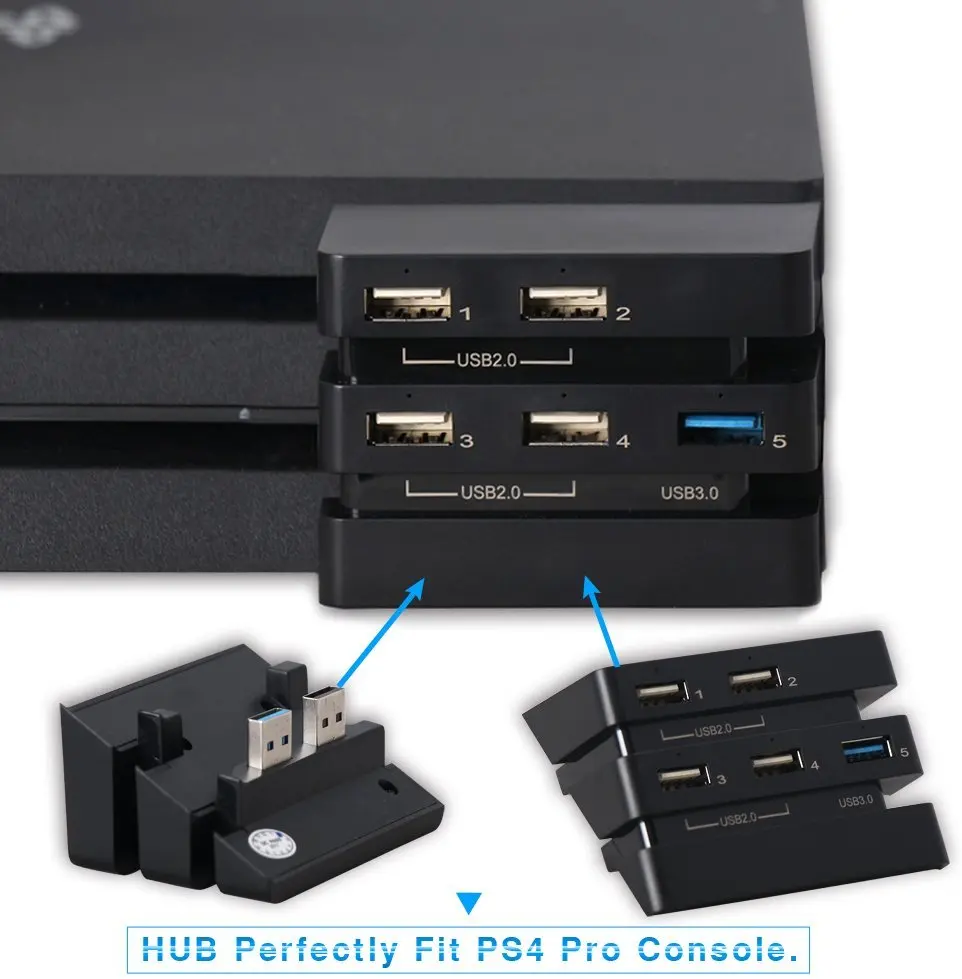 PS4 Pro Аксессуары хост USB концентратор 3,0 и 2,0 USB порт игровая консоль USB адаптер для playstation 4 Pro V2 концентратор