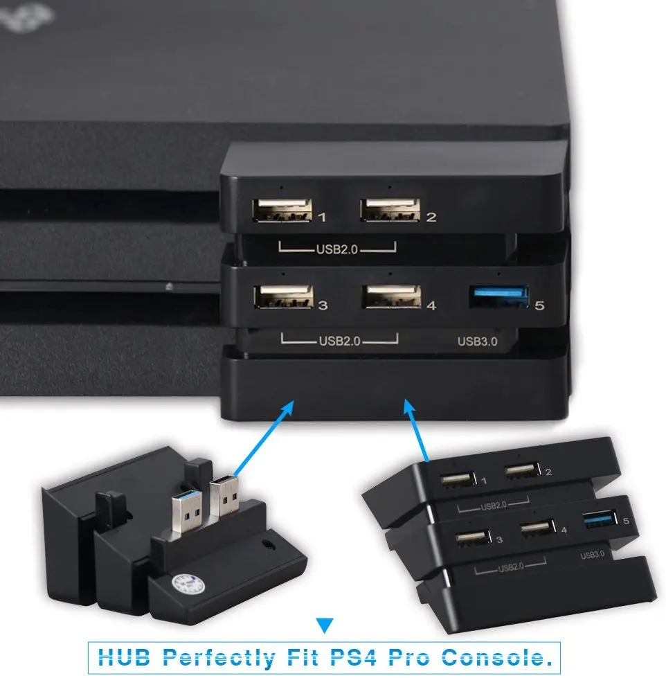 New PS4 Pro Accessories Play Station 4 Pro Host USB Hub 3.0 & 2.0 USB