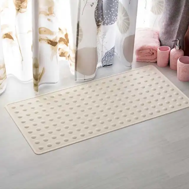 Non Slip Rubber Bath Mat With Suction Cup For Textured Tub And