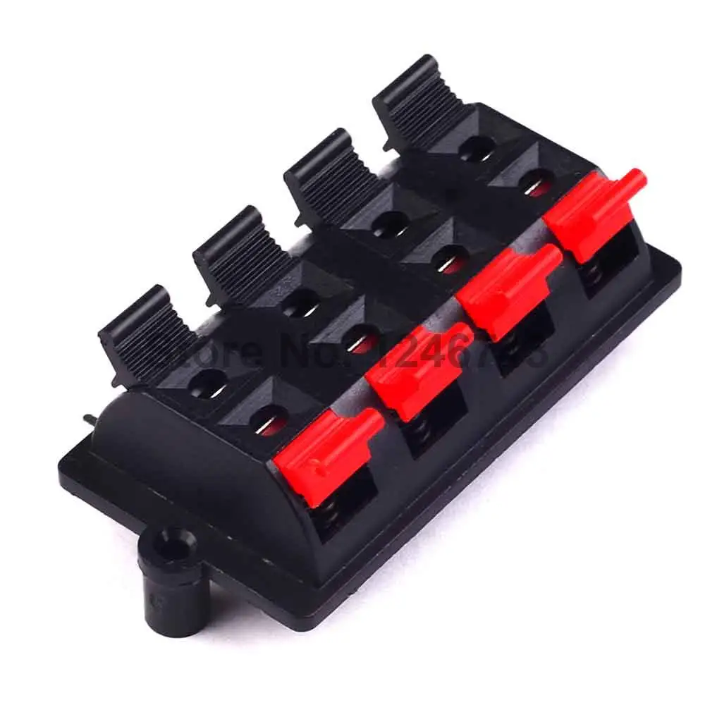 

5PCS Double Row 8 Positions (side/curved foot) Connector Terminal Push in Jack Spring Load Audio Speaker Terminals