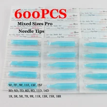 Wholesale-600PCS RT DT FT смешанные размеры стерилизовать одноразовые татуировки Насадка Советы иглы трубка синий