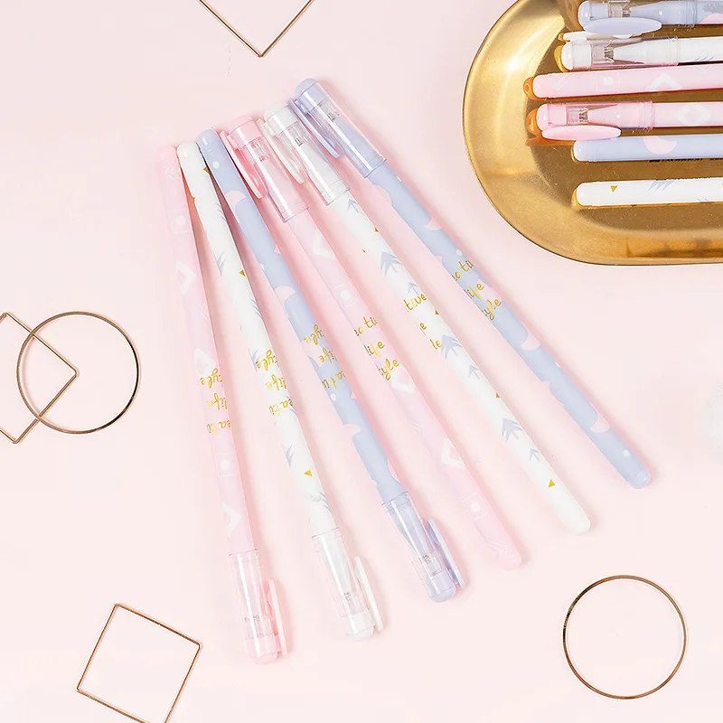 

54 pcs/lot Pine Letter Gel Pen Set Signature Pen Escolar Papelaria School Office Supply Promotional Gift