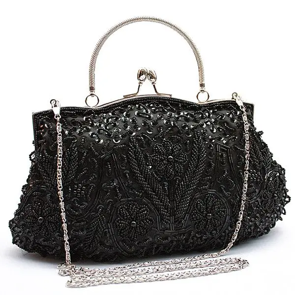 

Womens Brand Fashion Polyester Beaded Handbag Wedding Party Prom Clutch Purse Evening Bag for Women Girls