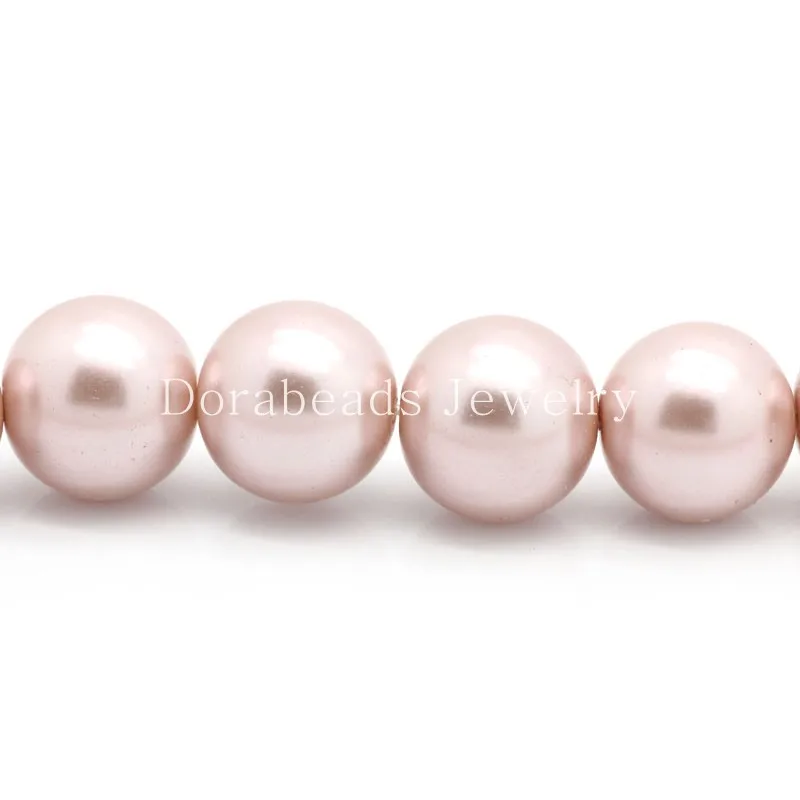 Free Shipping! Glass Pearl Imitation Beads Round Lightpink 16mm Dia 77cm long Approx 50PCs (B24386) | Украшения и аксессуары