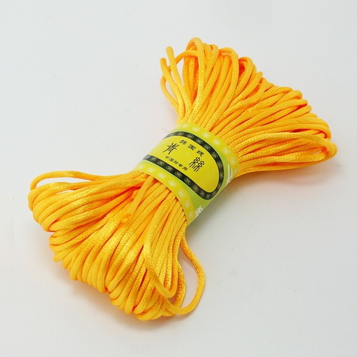 20M Solid Chinese Knot Cord Rattail Silk Satin Braided String For DIY Bracelet Rope Jewelry Making Beading Braided Threads
