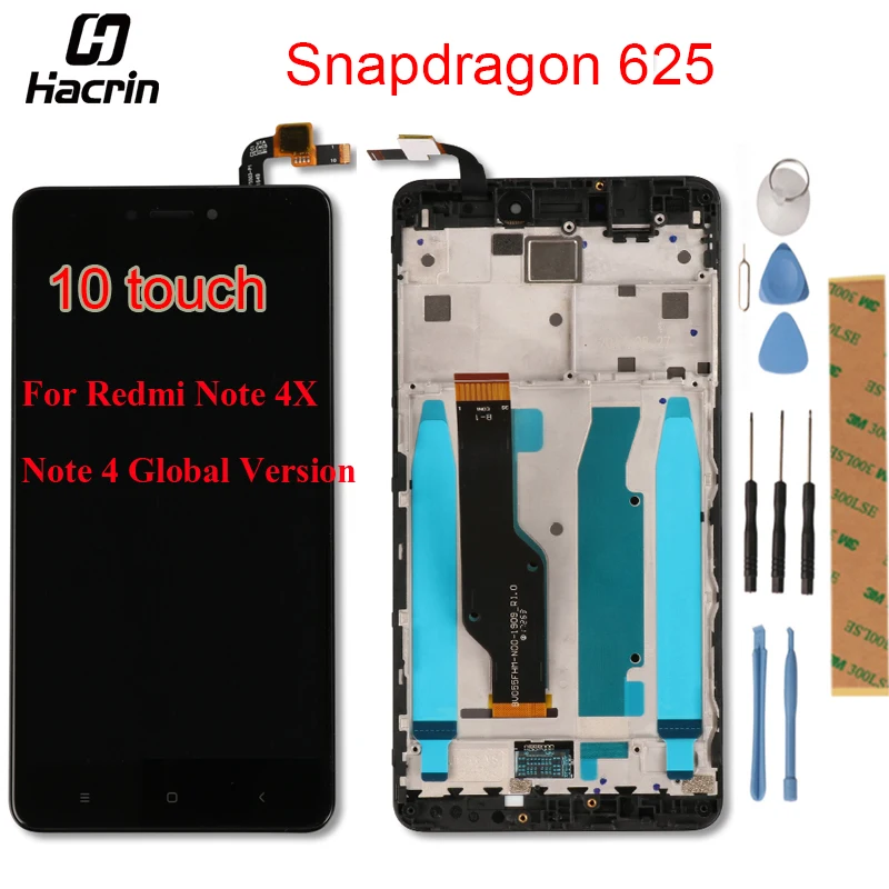 

for Xiaomi Redmi Note 4X LCD Display + Touch Screen Panel + Frame Digitizer Assembly LCD Screen for Redmi Note 4 Global Version