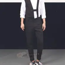 Корейский Молодежный стилист волос tide мужские брюки модный набор комбинезонов комбинезон облегающие брюки