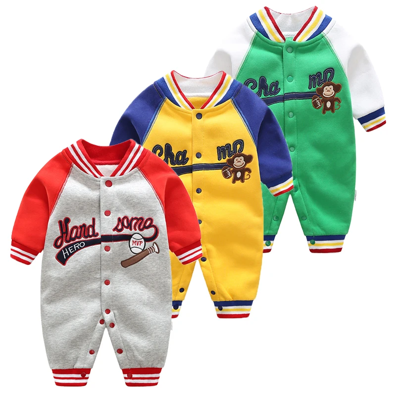 

Newborn Baby Long Sleeved Jumpsuit Boys Girls Spring Autumn Clothes Baby Sports Sweaters Outwear Warm Rompers Baby Pajamas