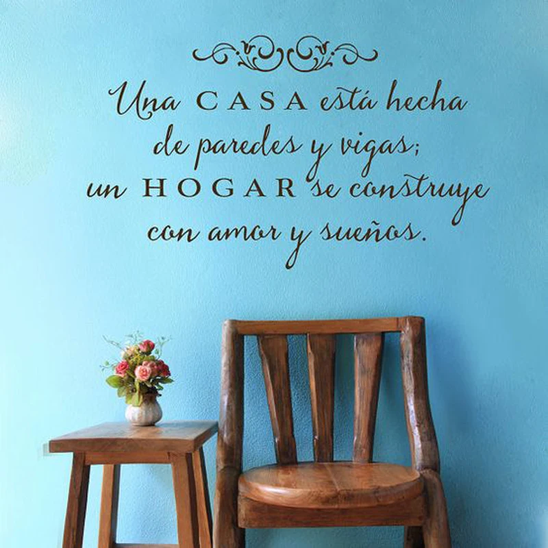 Spanish Family Motto Vinyl DIY Wall Stickers Home Decoration Living