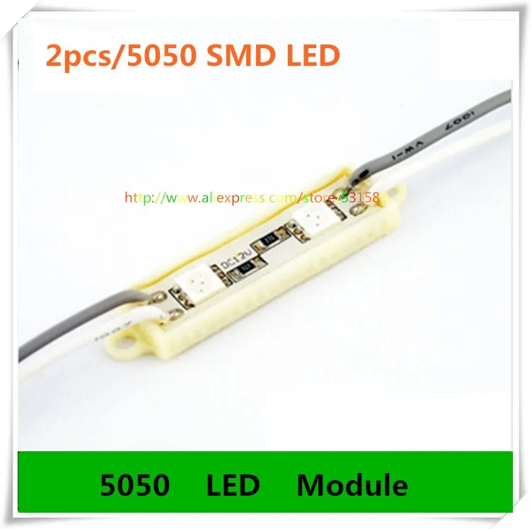 1000 шт./лот 2 шт. smd5050 светодиодный модуль для LED рекламных вывесок и письма канала один Цвет DC12V водонепроницаемый