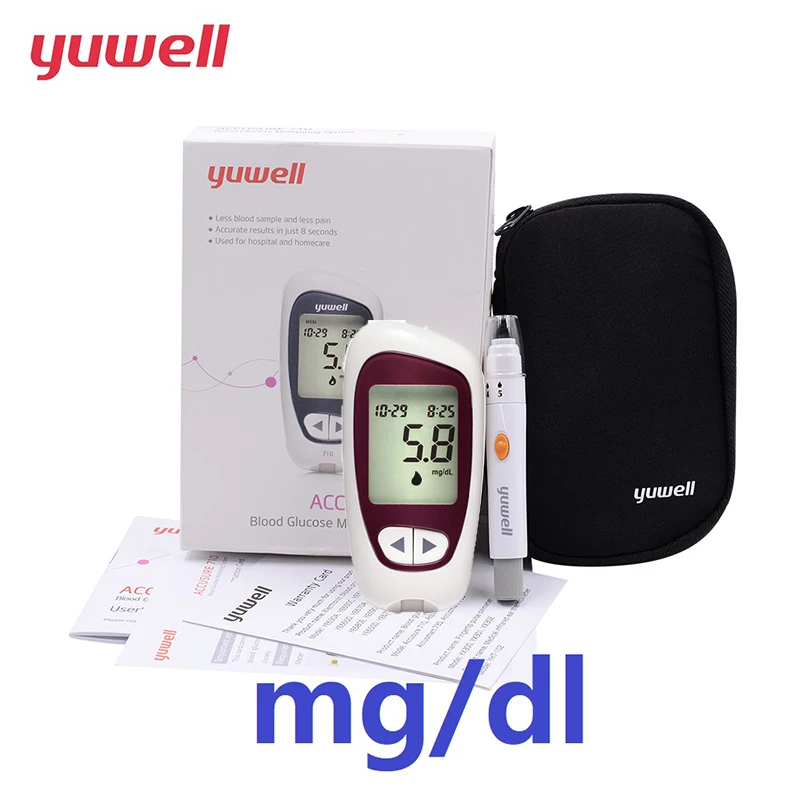 Глюкометр Yuwell 710, глюкометр для измерения уровня сахара в крови, глюкометр для измерения уровня сахара в крови, тест-полоски мг/дл