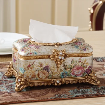 

European style retro luxury box ornaments decorations gift box Home Furnishing American resin crafts