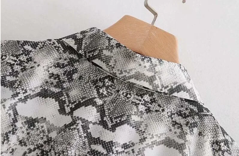 2018 Otoño de manga larga de serpiente vestido suelto Causal largo vestido largo ropa mujer