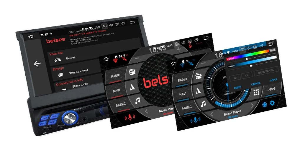 Top Belsee7 Inches universal Android 9.0 Car Radio Head Unit 1 Single Din Stereo Bluetooth Autoradio GPS Navigation No DVD Player 3