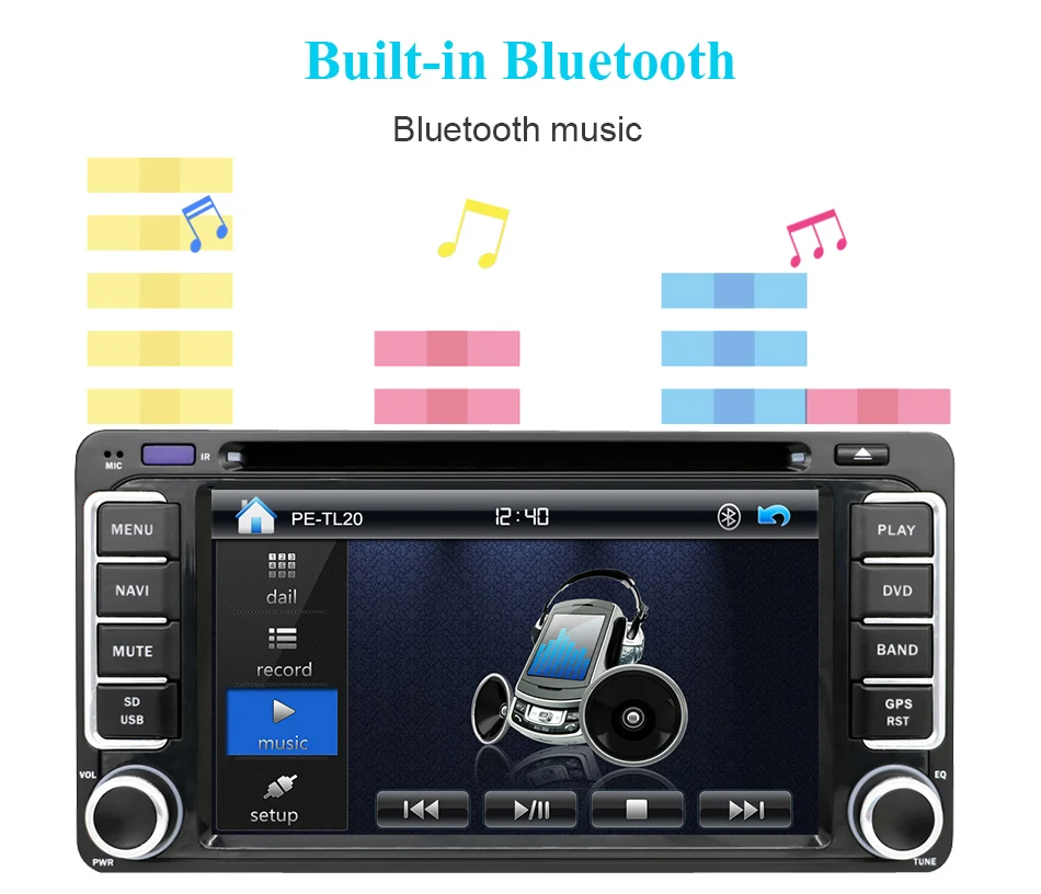 Best Eunavi 2 din Car DVD Radio Player GPS for Toyota Hilux yaris VIOS Camry Corolla Prado RAV4 Prado 2003 2004 2005 2006 2007 2008 4